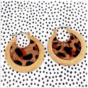 🆕 Leopard Cork earrings